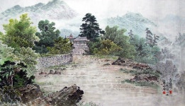 묘향움직임표현연구소 | 국내최대 미술품경매 - 포털아트 - 묘향산에서 (108cm x 61cm) *5월3일 이후배송*