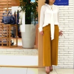 cinqessentiel | 라쿠텐 일본: INCOTEX 하이 웨스트 크롭 드 와이드 팬츠 J70561/J1171 325J wool LIGHT BROWN (라이트 브라운)