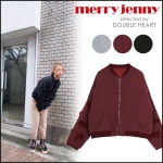 DOUBLEHEART | 라쿠텐 일본: Merry 메리 jenny 제니 볼륨 리본 존 여성용 아우터 존 쟈 켓 노우 칼라 쟈 켓 리본 쉬폰 안 솜 들이 솜... 