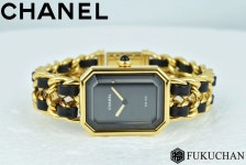 Brand Shop FUKUCHAN | 라쿠텐 일본: 프르미에이르 M사이즈 레이디스 워치 블랙×골드 쇠장식 GP×레더 쿼츠 H0001　 ≪≫