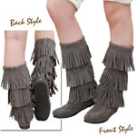 ミネトンカminnetonka CALF HI 3-LAYER FRINGE BOOT 3段落边缘反毛皮革高ｃｕｔ长筒皮靴1631T 1632 1638 1639 1635K 1636K