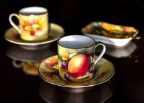 shop | Rakuten Global Market: 블루밍턴/Minton 페인 티 드 과일/Painted Fruits 노란 자 두/Yellow Plum デミタス 컵 및 접시 H5119