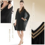Market: Recommended for wedding, party, formal scene. rough &amp; sexy beauty ラインドルマンスリーブドレ one-piece FD-250020