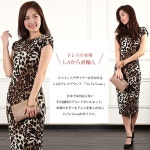 Rs Gown | 라쿠텐 일본: VaVa Voom 레오퍼드 표범 무늬 ミモレ 길이 꽉 드레스 FD-400058