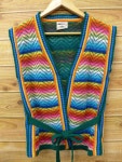 RUSHOUT | 라쿠텐 일본: 헌옷을 레이디스 니트 조끼 LADIES 간접적인 KNIT VEST 국경 녹색 노란색 여자 빈티지 빈티지 빈티지 50OFF