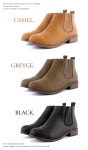 shoesholic | 라쿠텐 일본: 쇼트 부츠 사이드 고 어 부츠 힐 3cm 로우 힐 심플 그레이 쥬/카멜/블랙 검정 대용량 3L 여성용 신발에서 tm-48에... 