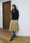 [153only일오삼온니]Cotton Pleated Skirt Beige [W CONCEPT]