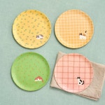 모던하우스 L 뚱냥이 들꽃 뱀부파이버 패턴 원형접시 4P - 에누리 가격비교