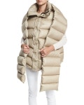 Balenciaga Oversized Quilted Down Vest w/Detachable Scarf