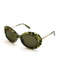KREWE Iris Monochromatic Oval Sunglasses, Green