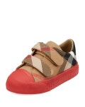 Burberry Belside Check Sneaker, Beige/Red, Youth  