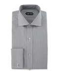 TOM FORD Fine-Stripe Dress Shirt, Black
