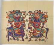 One hundred thirty-five woodblock prints including New Years pictures (nianhua), door gods, historical figures and Taoist... 
