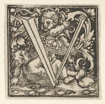 Heinrich Vogtherr the Elder | Initial letter V with putti | The Met