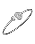 Chopard Happy Hearts 18k White Gold Pave Diamond Bangle Bracelet