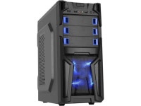 DIYPC Solo-T1-BK Black USB 3.0 ATX Mid Tower Gaming Computer Case with 2 x Blue Fans (1 x 120mm LED fan x front, 1 x 120mm fan x... 