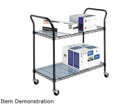 Safco 5337BL Wire Utility Cart, 2-Shelf, 43-3/4w x 19-1/4d x 40-1/2h, Black - Newegg.com