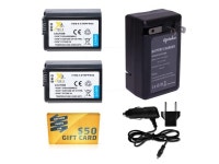 2 x NP-FW50 NPFW50 Battery + Rapid Travel Charger for SONY NEX-7 NEX-6 NEX-5N NEX-3N A3000 A5000 Alpha 7 7R 7S DSC-RX10 RX10... 