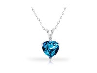 4.00 Ctw Blue Topaz & Diamond Pendant In Sterling Silver-Newegg.com
