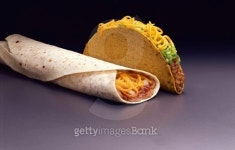 Taco and bean burrito 이미지 (86505586) - 게티이미지뱅크 Taco and bean burrito