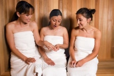 Women in sauna admiring engagement ring 이미지 (86514950) - 게티이미지뱅크 Women in sauna admiring engagement ring
