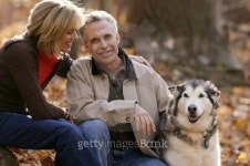 Couple with dog in fall 이미지 (78431459) - 게티이미지뱅크 Couple with dog in fall