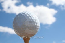 Golf ball and blue sky 이미지 (134399353) - 게티이미지뱅크 Golf ball and blue sky