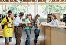 Waiting on line at the library 이미지 (56956167) - 게티이미지뱅크 Waiting on line at the library