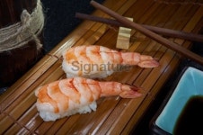 Nigiri sushi with shrimps 이미지 (90397839) - 게티이미지뱅크 Nigiri sushi with shrimps