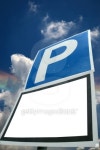 Parking with blank white sign and sky background 이미지 (99365368) - 게티이미지뱅크 Parking with blank white sign and sky... 