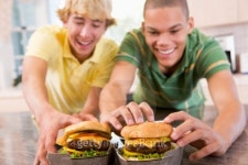 Teenage Boys Eating Burgers 이미지 (84521821) - 게티이미지뱅크 Teenage Boys Eating Burgers