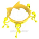 Teamwork Making Arrow Ends Meet 이미지 (99361156) - 게티이미지뱅크 Teamwork Making Arrow Ends Meet