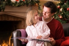 Father and daughter reading book at Christmas 이미지 (81264745) - 게티이미지뱅크 Father and daughter reading book at Christmas