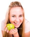 Beautifu smillingl girl with green juicy apple 이미지 (144796879) - 게티이미지뱅크 Beautifu smillingl girl with green juicy apple