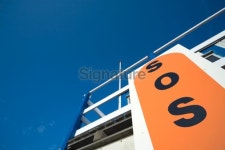 SOS sign on a lifeguard station along the coast 이미지 (91328433) - 게티이미지뱅크 SOS sign on a lifeguard station along the coast