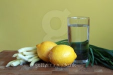 Lemons, onion and glass of water 이미지 (99180685) - 게티이미지뱅크 Lemons, onion and glass of water