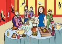 People Tasting a Chinese Tea, Only Women, Illustrative Technique 이미지 (79329006) - 게티이미지뱅크 People Tasting a Chinese... 