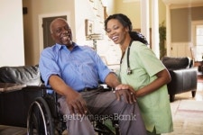Nurse with man in wheelchair at home 이미지 (86507234) - 게티이미지뱅크 Nurse with man in wheelchair at home