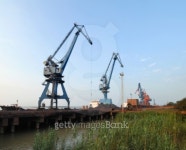 Heavy cranes in the harbor 이미지 (91704916) - 게티이미지뱅크 Heavy cranes in the harbor