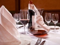 The served table with red wine at restaurant 이미지 (94545185) - 게티이미지뱅크 The served table with red wine at restaurant