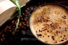 cup of cappuccino and coffee beans 이미지 (146056802) - 게티이미지뱅크 cup of cappuccino and coffee beans