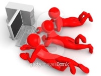 Three mens with PC 이미지 (101734599) - 게티이미지뱅크 Three mens with PC