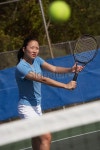 Tennis player hitting backhand volley 이미지 (172708896) - 게티이미지뱅크 Tennis player hitting backhand volley