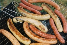 Sausages on Barbecue grill 이미지 (91701769) - 게티이미지뱅크 Sausages on Barbecue grill