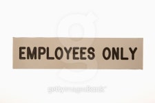 Employees only sign against white background. 이미지 (126407617) - 게티이미지뱅크 Employees only sign against white background.