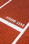 White finish line text on red running track 이미지 (172981756) - 게티이미지뱅크 White finish line text on red running track