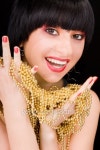 portrait of fashion woman with gold necklace 이미지 (94753384) - 게티이미지뱅크 portrait of fashion woman with gold necklace