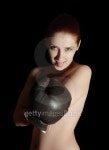 Topless girl in boxing glove 이미지 (95098013) - 게티이미지뱅크 Topless girl in boxing glove