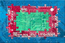 Electronic circuit puzzle background in blue, red and green colo 이미지 (100905508) - 게티이미지뱅크 Electronic circuit... 