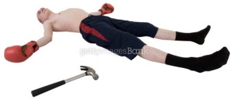 The thin boxer in gloves on the floor 이미지 (100264124) - 게티이미지뱅크 The thin boxer in gloves on the floor